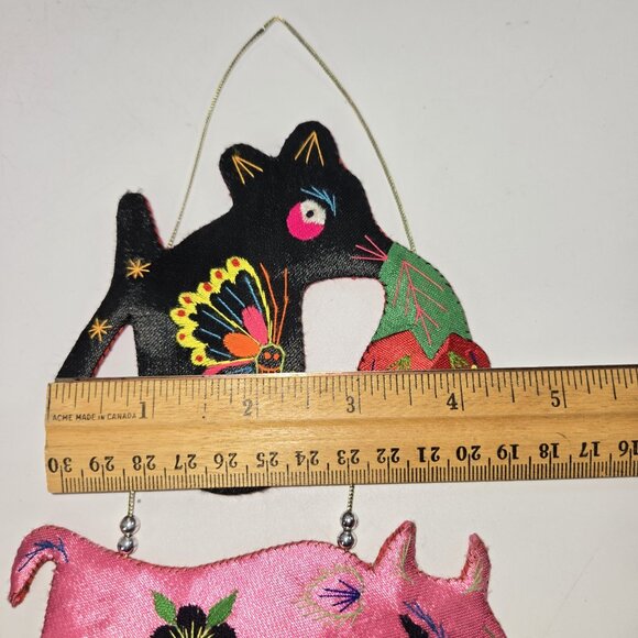 Chinese Zodiac Animals Wall Hanging Embroidered 4ft Long Folk Art Decor - Picture 9 of 11